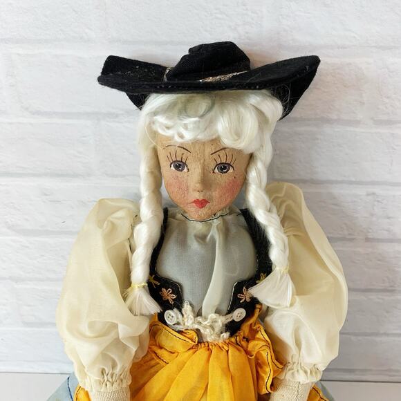 Vintage German Swiss Doll Composite Paper Mache 16 Inch - Picture 5 of 8